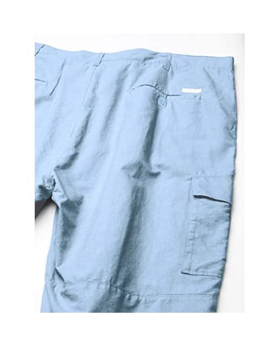 Sean John Men's Big & Tall Solid Linen Cargo Shorts