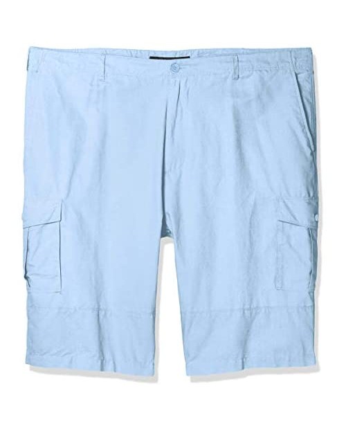 Sean John Men's Big & Tall Solid Linen Cargo Shorts