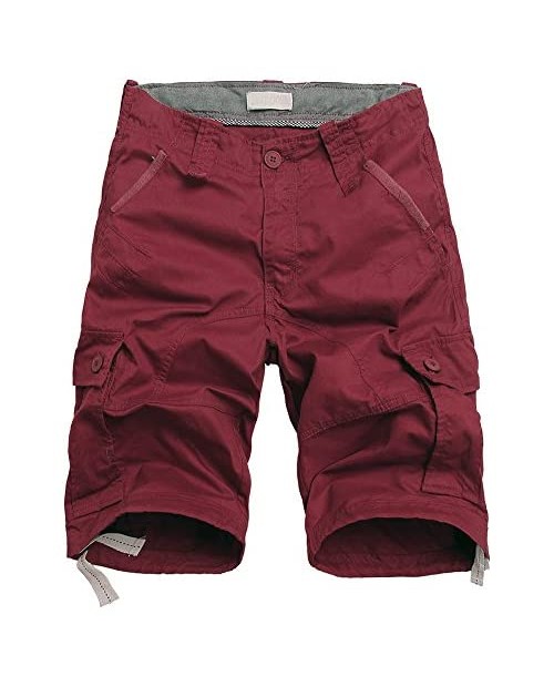 SSLR Mens Shorts Casual Cotton Relaxed Fit Cargo Shorts for Men
