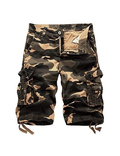 TOSKIP Men's Camouflage Cargo Shorts Camo Outdoor Work Short