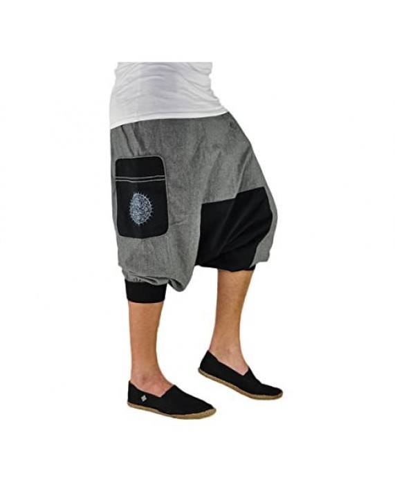 virblatt - Harem Shorts Men & Women | 100% Cotton | Boho Hippie Shorts Yoga Short Genie Summer Pants Cropped Aladdin