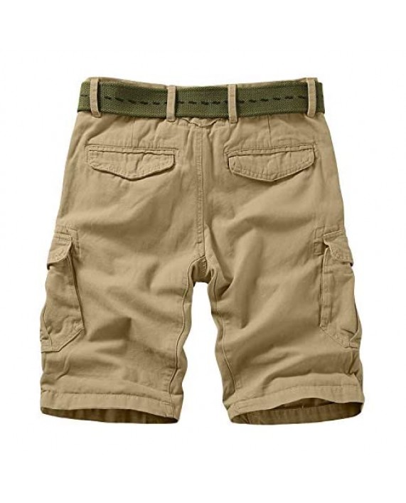 XNMAYA Men's Cargo Shorts Relaxed Fit Twill Cargo Shorts with 6 Pockets Khaki