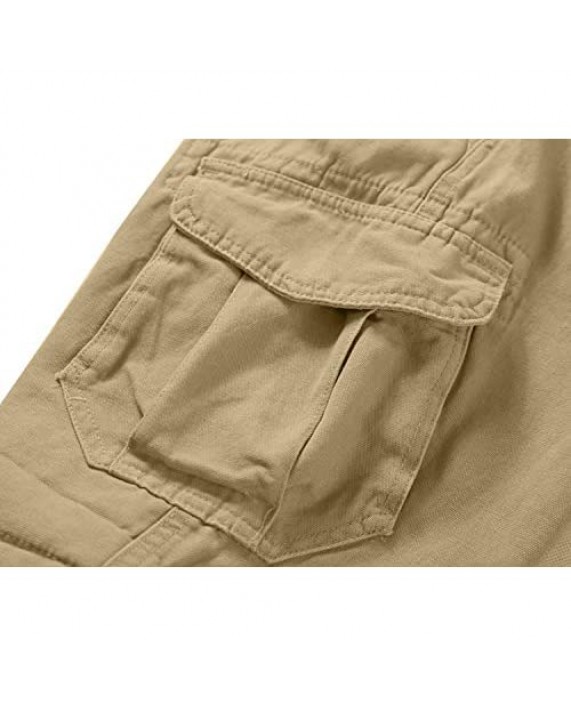 XNMAYA Men's Cargo Shorts Relaxed Fit Twill Cargo Shorts with 6 Pockets Khaki